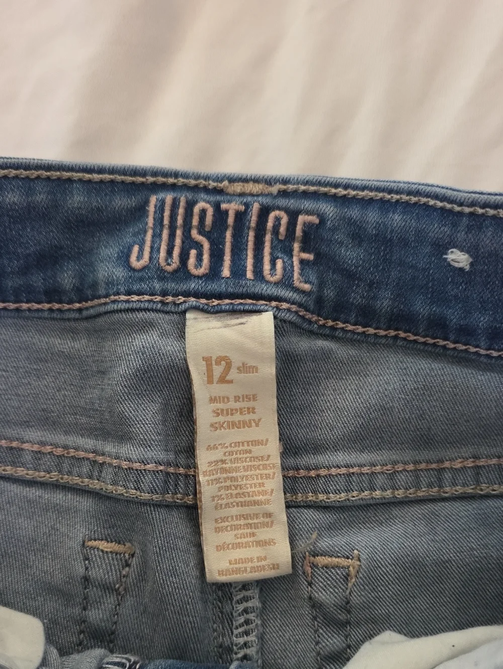Justice Mid Rise Super Skinny Girls 12 Slim